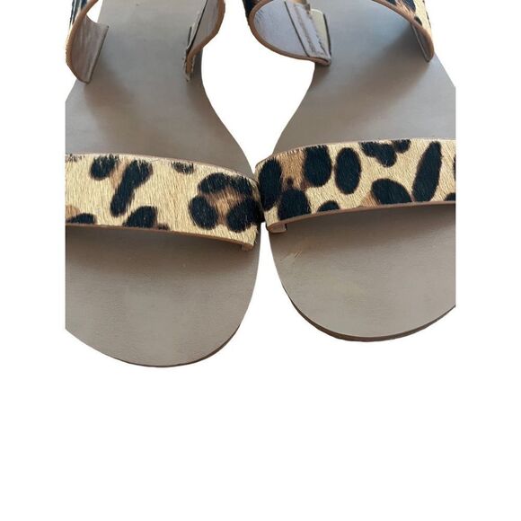 J Crew women’s flat sandals calf hair animal print size 6 - Picture 3 of 5